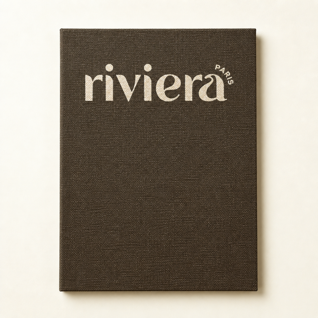 Porte-menu de restaurant en toile, logo marqué à chaud