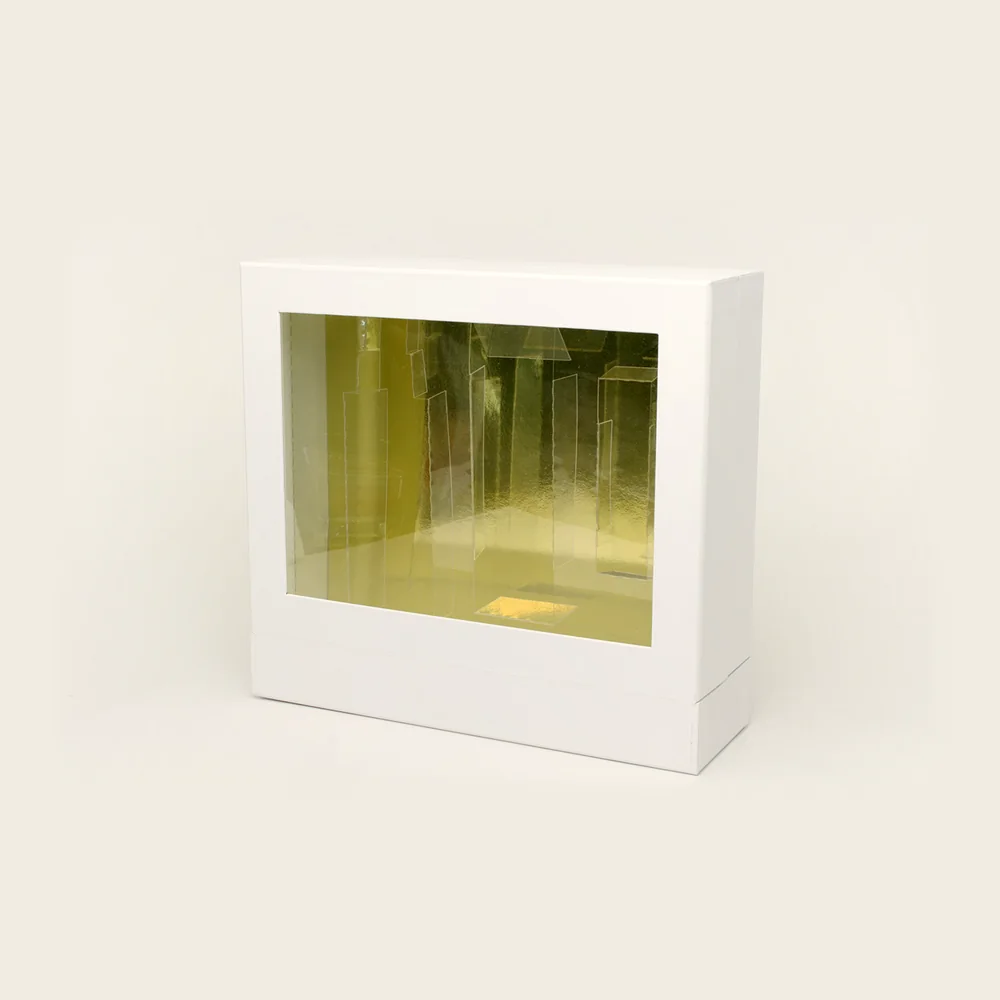 Coffret vitrine, décor doré, pièce de la Haute Collection Luxe Packaging