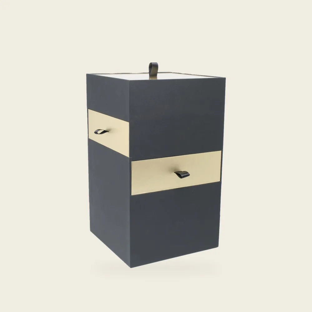 Coffret à tiroirs, bandeau doré, pièce de la Haute Collection Luxe Packaging