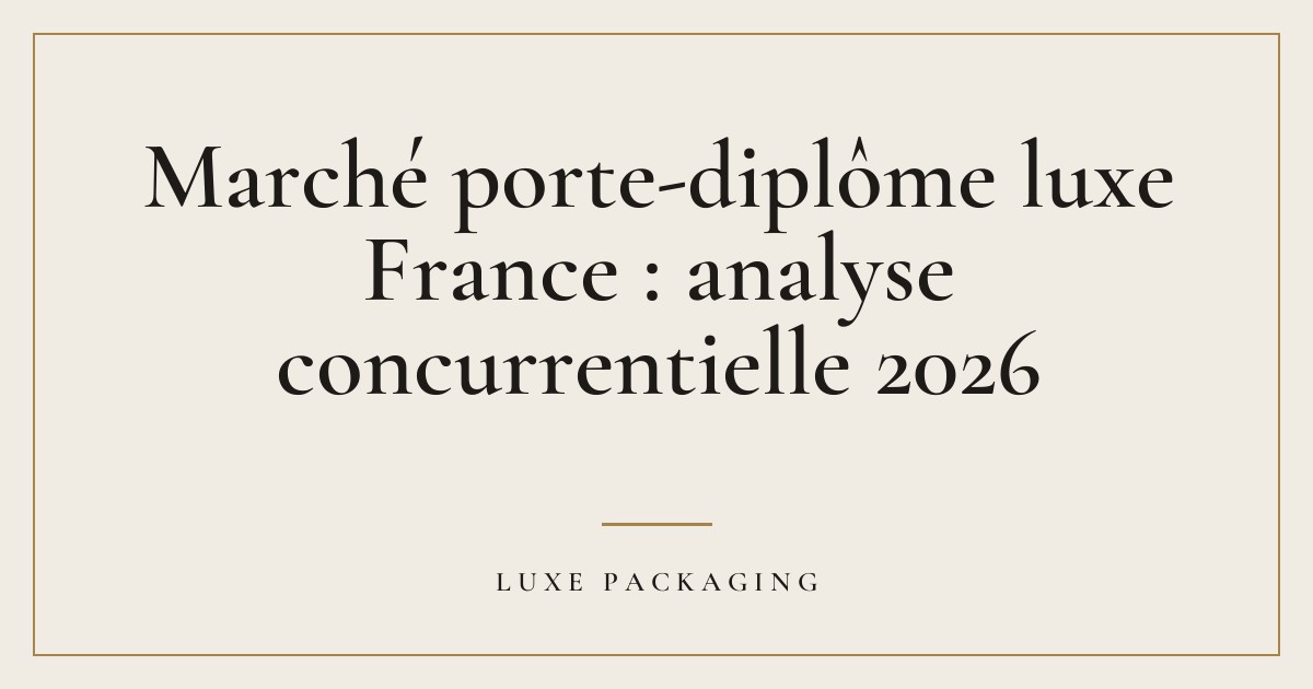 Couverture de l’article « Marché porte-diplôme luxe France : analyse concurrentielle 2026 », Guides & Expertise Luxe Packaging