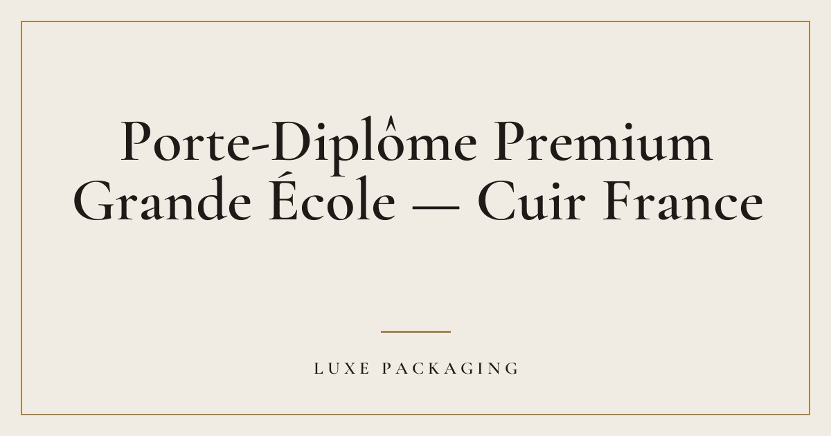Couverture de l’article « Porte-Diplôme Premium Grande École — Cuir France », Guides & Expertise Luxe Packaging