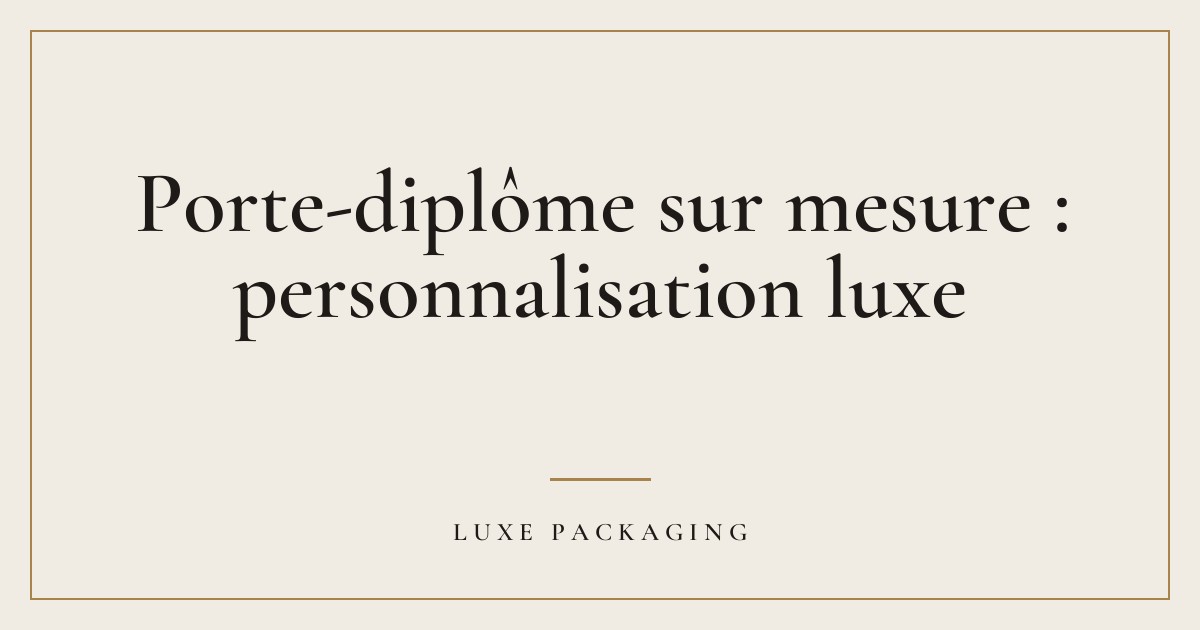 Couverture de l’article « Porte-diplôme sur mesure : personnalisation luxe », Guides & Expertise Luxe Packaging